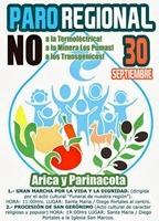 Arica movilizada contra termoeléctrica y minería: 30 de septiembre paro regional