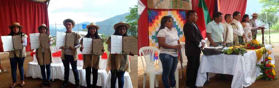 Segunda promoción de bachilleres en El Credo,  Resguardo Indígena Huellas,  Caloto Cauca