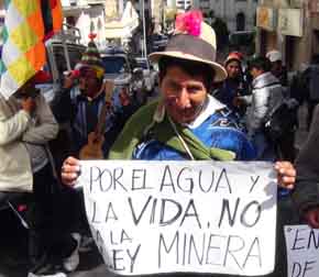 Bolivia: Con la Ley Minera muere todo lo que hemos hecho en la Guerra del Agua